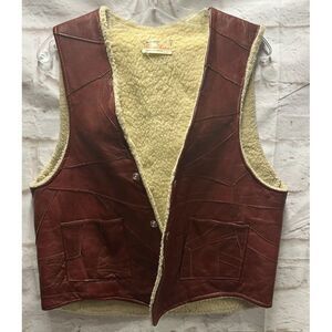 Men's Leather Vest with Shearling Lining
